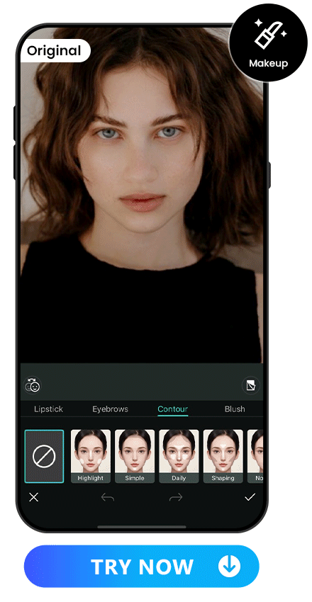 apply elegant contour style to a woman's photo